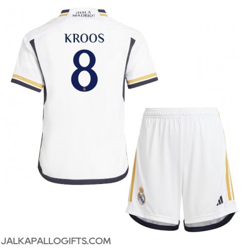 Real Madrid Toni Kroos #8 Koti Peliasu Lasten 2023-24 Lyhythihainen (+ Lyhyet housut)